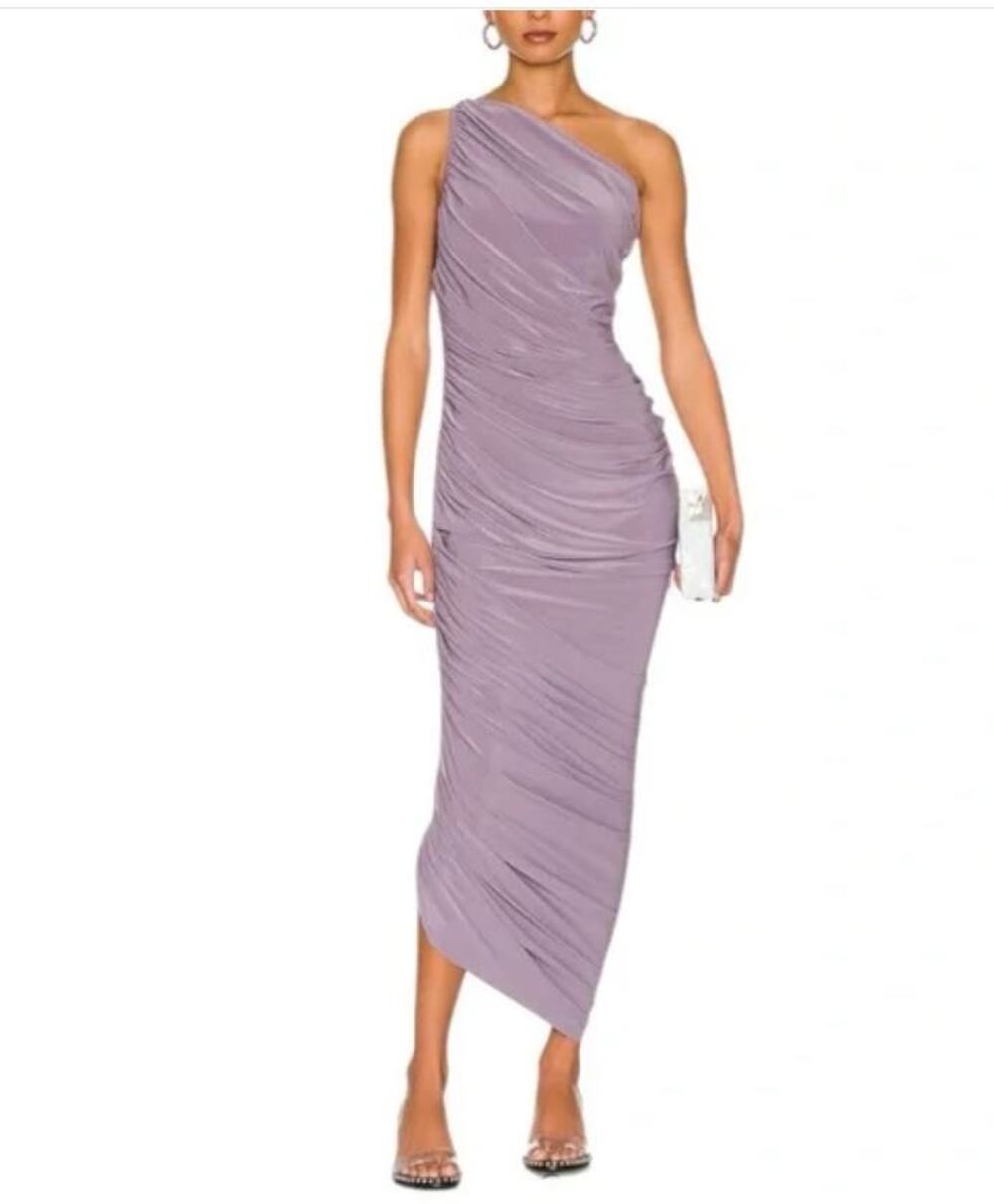 NWT Norma Kamali Diana Gown Powder Purple Bodycon Cocktail Dress REVOLVE XS